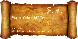 Papp Adorján névjegykártya