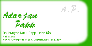adorjan papp business card